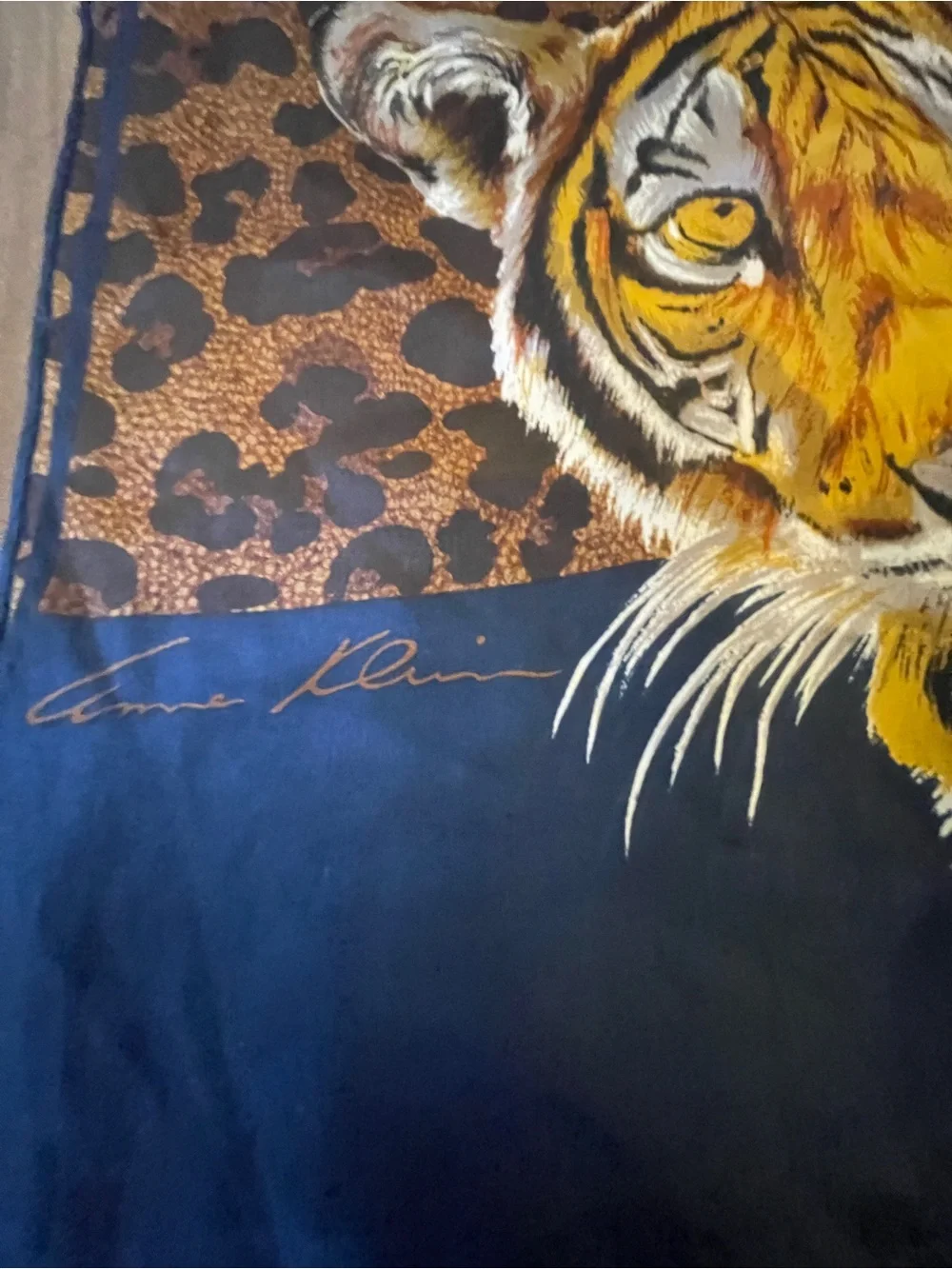 Anne Klein Leopard & Tiger Print Long Scarf in Brown, Black, Yellow